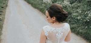 Selden Barns bride in vinatge dress