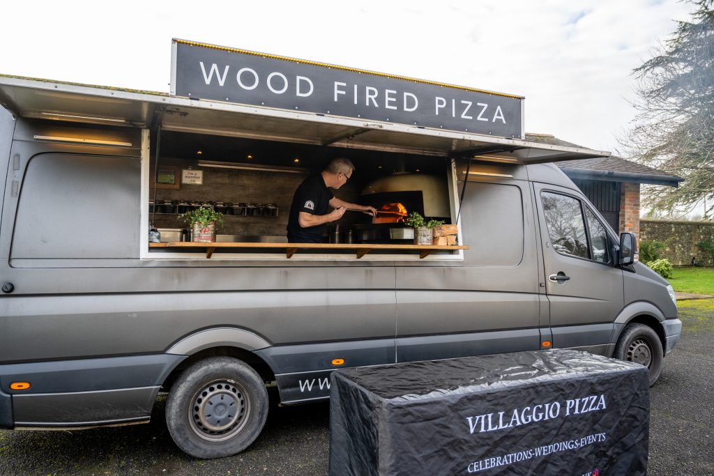 Pizza truck selden Barns wedding